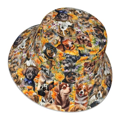 Bucket Hat for Men Women Packable Reversible Printed Summer Hats - color: Black5