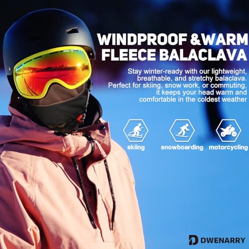 Winter Face Mask for Men Women,Balaclava Ski Mask for Cold Weather, Snowboarding Gear,Snowboard Mask - color: Fleece Ski Mask Brown