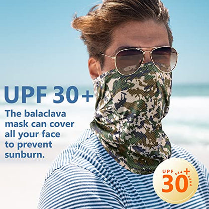 Balaclava Ski Mask, Sun Protection Breathable Face Cover Men Women - color: Camo Green