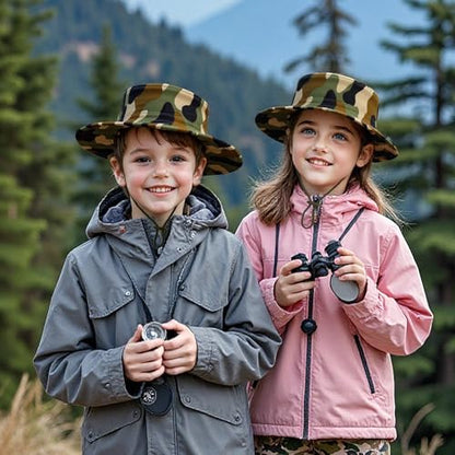 Kids Sun Hats for Boys Girls Bucket Hat UPF 50+ UV Protection Safari Hat Lightweight & Breathable Boonie Hat - color: 1 Pack-jungle Camo