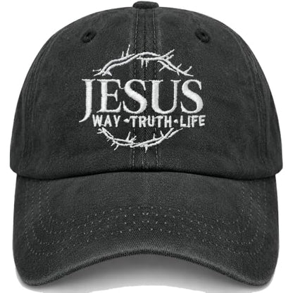 Man of God Husband Dad Embroidered Hat Camping Caps for Women - color: Jesus Way Truths Life 33