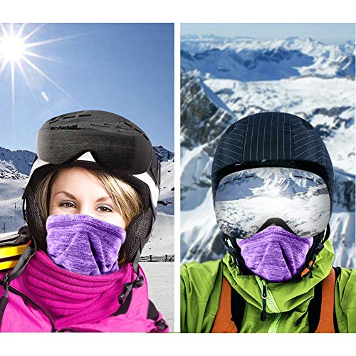 Winter Thermal Neck Warmer/Neck Gaiter Face Scarf/Face Cover Winter Ski Mask - Cold Weather Balaclava - color: Purple