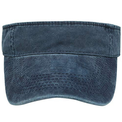 Sport Sun Visor Hats Cotton Ball Caps Empty Top Baseball Sun Cap for Men Women - color: Navy