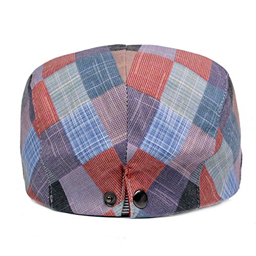 2 Pack Men's Plaid Cotton Flat Newsboy Ivy Cabbie Golf Gatsby Cap Hat - color: 228rb