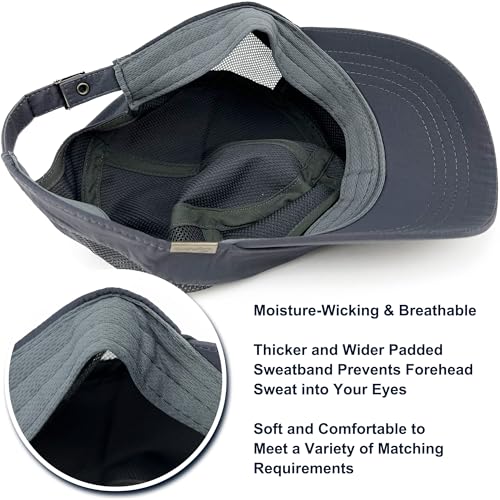 Loneshark Water Resistant Military Hat Quick Dry Cadet Cap Army Flat Top - color: Sport-logo-w-mesh-grey