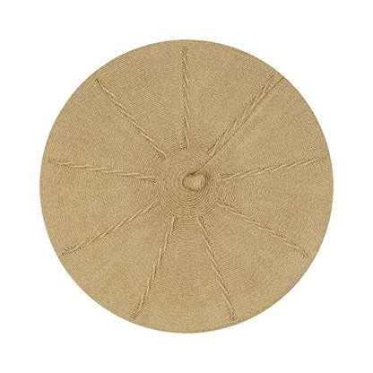 Gllutt Beret Hat French Style Stretchy Knitting Solid Color Both Side Usable - color: Camel