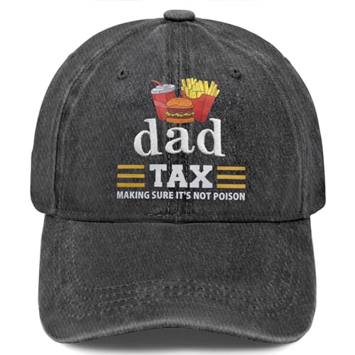 Embroidered Vintage Washed Cotton Baseball Cap for Men Women Adjustable Hat - color: Dad Tax