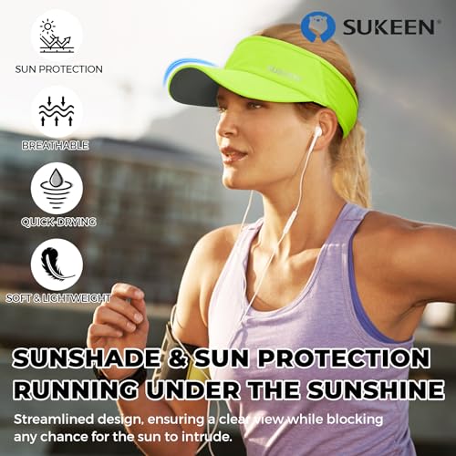 Sukeen Lightweight Sports Sun Visor Hat for Men Women - color: Fluorescent Yellow