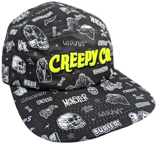 Creepy Co. Vintage Horror Comics 5 Panel HAT Crypt Monster Ghost Phantom Bat Skull Black