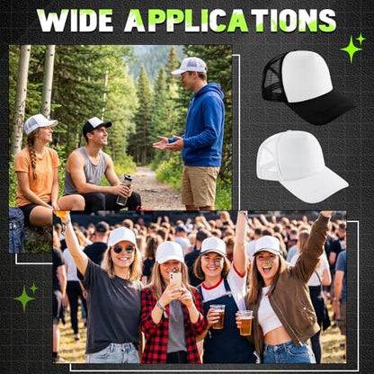 Hercicy 40 Pack Blank Trucker Hat Bulk - color: Classic Black and White