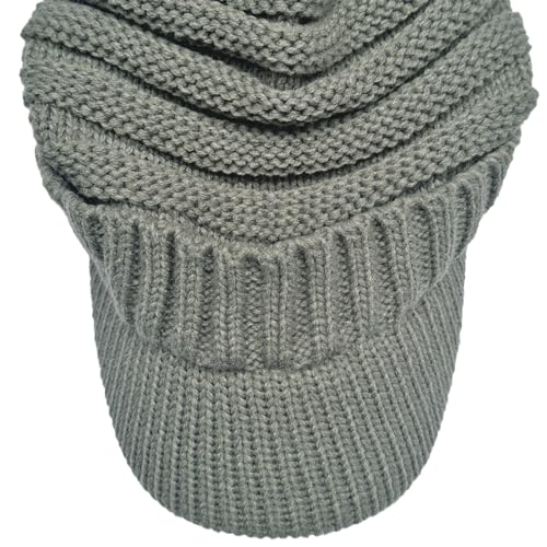 XYIYI Beanie Tail Winter Warm Knit Messy High Bun Ponytail Hats Visor Beanie Cap - color: A Grey