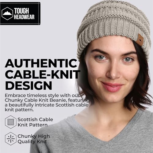 Tough Headwear Slouchy Beanie Hat - Itch-Free Winter Hats for Women - Stretchable Beanies for Women - Acrylic Winter Gear - color: Bkbg