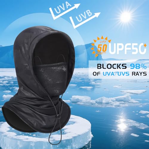 GXCROR Cooling Breathable Balaclava Face Mask Sun UV Protection Hood Shiesty Mask for Cycling Fishing Running - color: Black Camo+light Gray