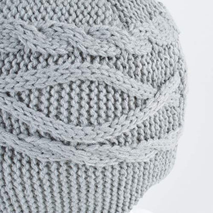 Home Prefer Girls Sherpa Earflaps Hat Toddler Baby Knit Beanie Fuzzy Peruvian Cold Weather Warm Winter Hat - color: Gray, size: Medium