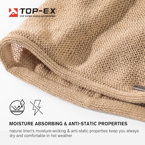 TOP-EX 100% Linen Summer Slouchy Beanie, Breathable and Cooling - color: Beige, size: X-Large-XX-Large