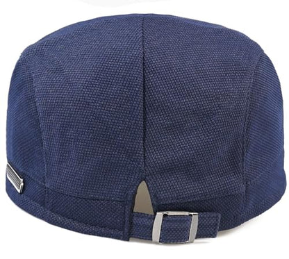 Newsboy Hats for Men Flat Cap Adjustable Irish Cabbie Ivy Driving Hunting Hat - color: Navy