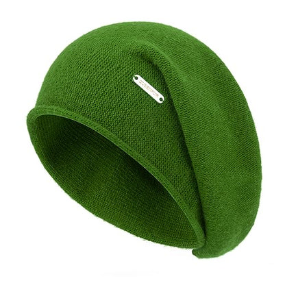 Knit Slouchy Beanie Hats for Women Cashmere Ski Cap Knitted Wool Soft Warm Winter Hat - color: A17-green