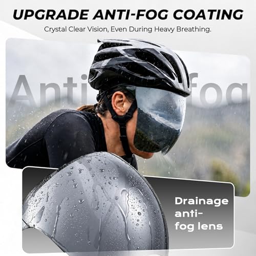 Full Face Shield Mask, Futuristic Anti-Fog Glasses Mirror Shield Sunglasses - color: Black With Silver Mirror