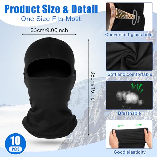 Suhine Winter Balaclava Ski Mask Bulk for Cold Weather - color: Black
