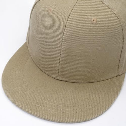 Snapback Hat Flat Bill Visor Hats Adjustable Hip Hop Baseball Cap for Women Men - color: Beige