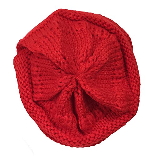 allydrew Winter Thick Knit Beanie Slouchy Beanie for Men & Women - color: Red