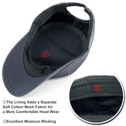 Water Resistant Military Hat Quick Dry Cadet Cap Army Flat Top - color: Grey