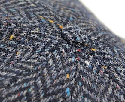 Biddy Murphy Irish Wool Tweed Newsboy Cap for Men, Herringbone - color: Navy, size: Large