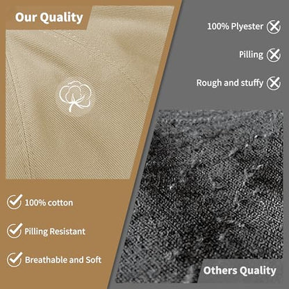 KUJUHA Newsboy Cap for Men Flat Cap 100% Cotton Irish Gatsby Ivy Golf Cabbie Hat Driving Hat - color: Khaki, size: Large