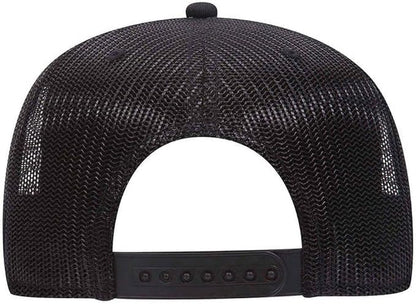 Ashen Fane 5 Panel Flat Visor Mesh Back Trucker Snapback Hat - color: Hawaiian/Blk