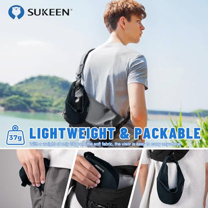 Sukeen Cooling Stretchy Sun Visor for Women Men UV Protection Cooling Hat - color: Black