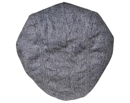 Traditional Men's Irish Flat Cap, 100% Wool Tweed, Made in Ireland - color: Blue, size: Small