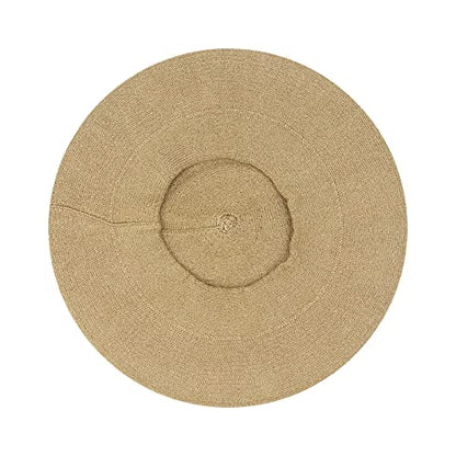 Gllutt Beret Hat French Style Stretchy Knitting Solid Color Both Side Usable - color: Camel