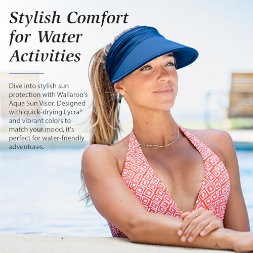 Wallaroo Hat Company Women's Aqua Sun Visor – UV Sun Protection, Water Friendly, Packable Design, Adjustable - color: White