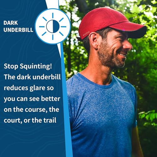 TrailHeads Men's Race Day Running Hat, Quick Dry, Moisture Wicking - color: Red