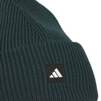 adidas Men's Premium Cuff Fold Beanie - color: Aurora Green Ivy/Black/White