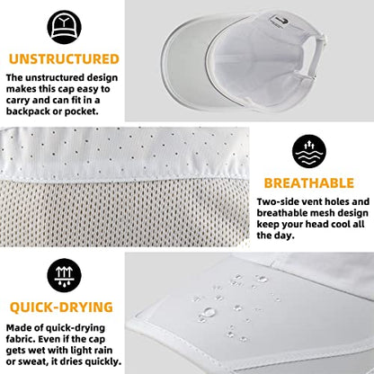 Quick Dry Running Cap for Men, Women - color: White