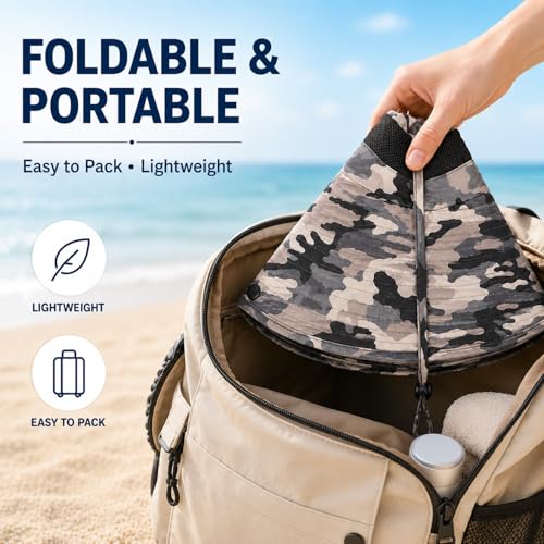 HUAMULAN Men Women 6" Wide Brim Sun Protection Hat Summer Fishing Hats - color: B5-camouflage-5