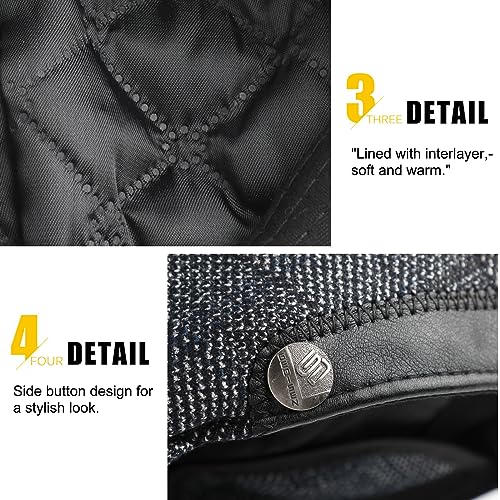 Sumolux Mens Newsboy Hat Flat Cap Gatsby Lvy Irish Hats Driving Cabbie - color: D Gray