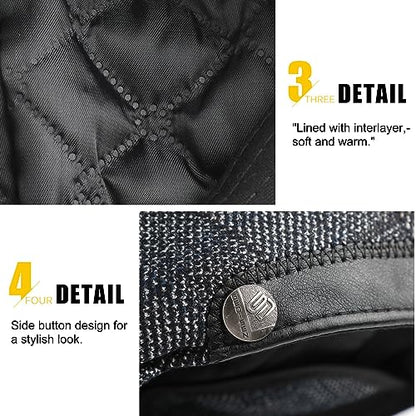 Sumolux Mens Newsboy Hat Flat Cap Gatsby Lvy Irish Hats Driving Cabbie - color: D Gray