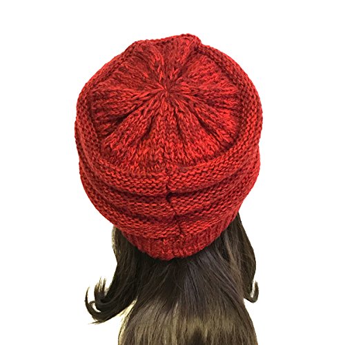 allydrew Winter Thick Knit Beanie Slouchy Beanie for Men & Women - color: Wine Red