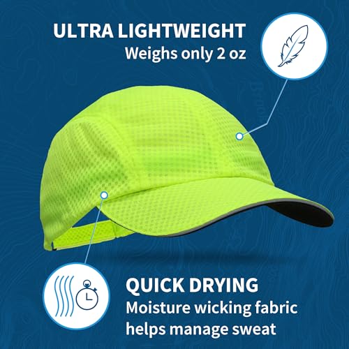 TrailHeads Men's Race Day Running Hat, Quick Dry, Moisture Wicking - color: Highlighter Yellow
