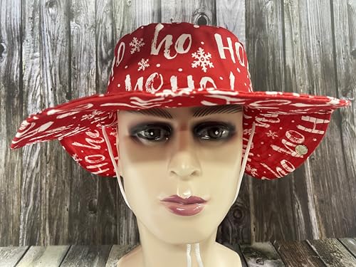 Funny Sun Hat for Men Women Wide Brim Bucket Hat Hiking Boonie Hat Summer Beach Fishing Caps - color: Christmas