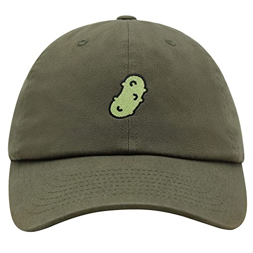 JPAK Pickle Premium Dad Hat Embroidered Cotton Baseball Cap Dill Juice - color: Olive Green