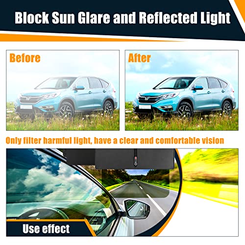 Veharvim 2 Pack Sun Visor Extender for Car with Zipper Slider (Driver + Passenger Side), Upgraded UV400 Car Sun Visor Extension with PC Lens and Side Sunshade, Anti-Glare, UV-Filtering - size: (Driver + Passenger) Side