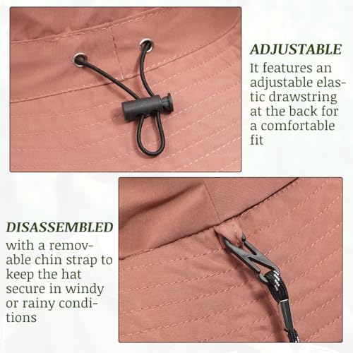 Unisex Waterproof Foldable Bucket Hat Packable Sun Cap for Hiking - color: Brick Red