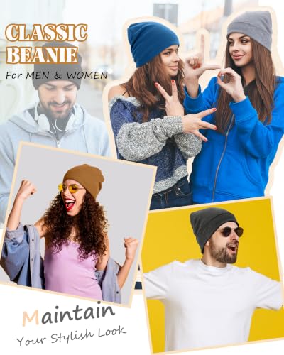 ROYBENS Thin 100% Cotton Beanie for Men Women Lightweight Slouchy Chemo Hat - color: 1pcs-blue