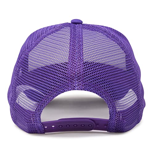 DALIX Two Tone Trucker Hat Summer Mesh Cap with Adjustable Snapback Strap - color: Purple, size: One Size