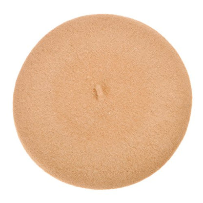 ZLYC Wool French Beret Hat Solid Color Classic Artist Cap for Women - color: Camel