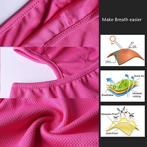 Balaclava Face Mask Adjustable Windproof UV Protection Hood - color: Rose