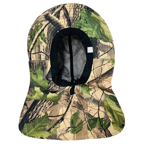 Packable and Adjustable Mesh Boonie Sun Hat with Neck Flap - color: Tan Hardwoods Camo